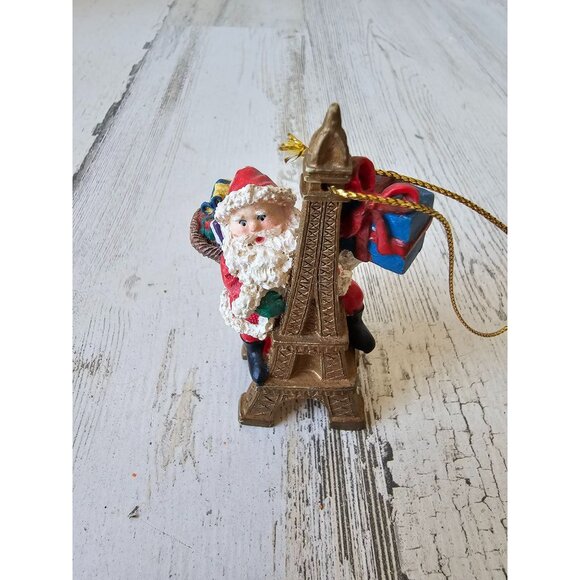 Efsa Santa Paris Eiffel Tower ornament present as is Xmas tree - Picture 1 of 9